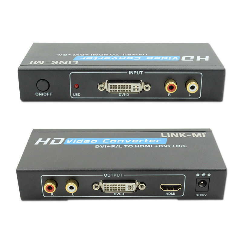 Convertidor 1080P DVI a HDMI con soporte de audio Entrada de audio DVI analógica RCA