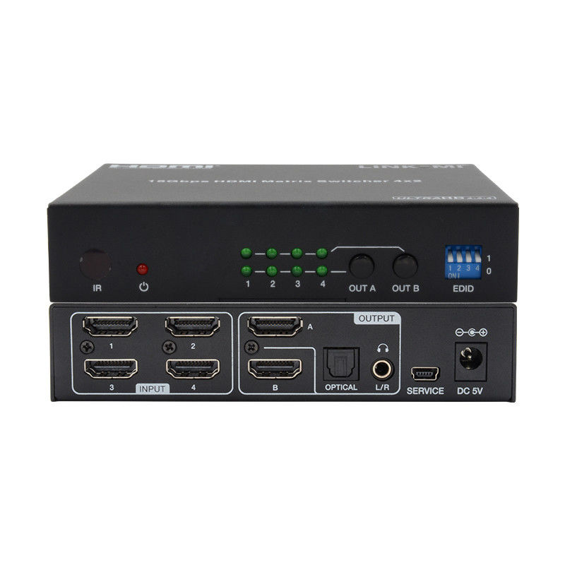 4X2 HDMI Matrix Switch Hdmi Switch Extractor de audio 4K a 1080P Conmutador de video