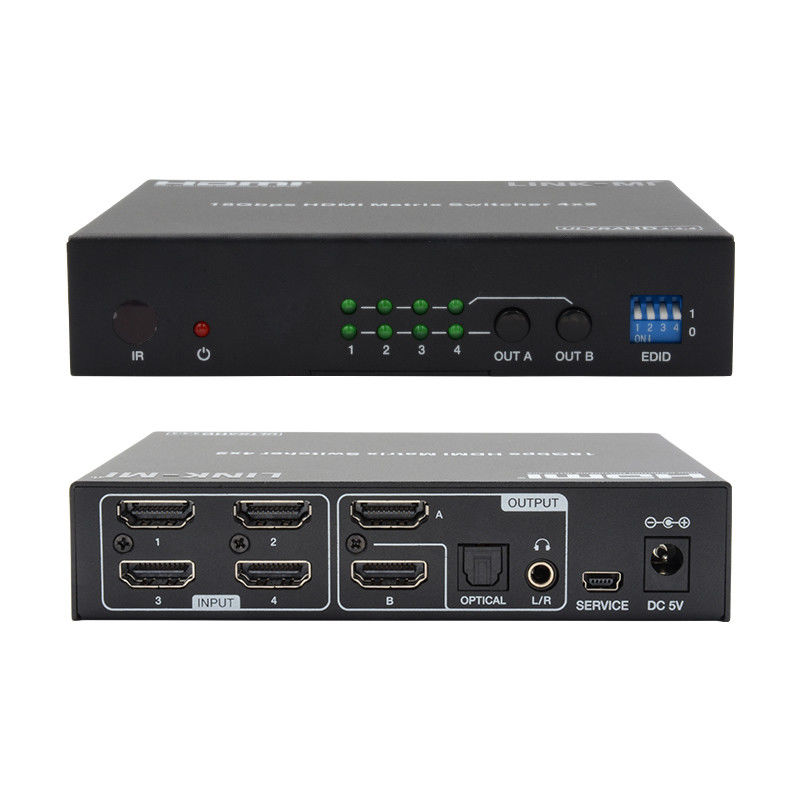 4X2 HDMI Matrix Switch Hdmi Switch Extractor de audio 4K a 1080P Conmutador de video