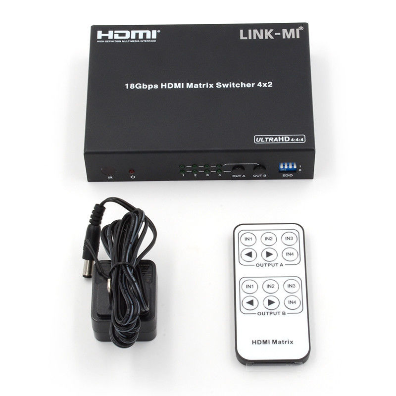 4X2 HDMI Matrix Switch Hdmi Switch Extractor de audio 4K a 1080P Conmutador de video