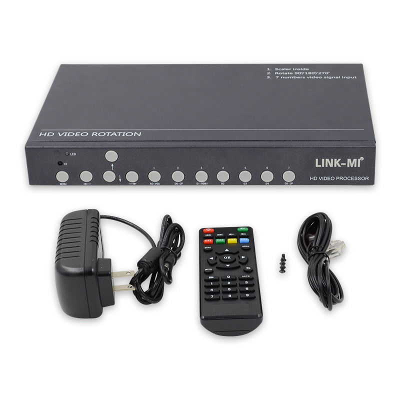 Control de pared de vídeo HDMI de 12 V Rotador de vídeo 90 180 270 grados HD de vídeo de escala superior con interruptor rotativo