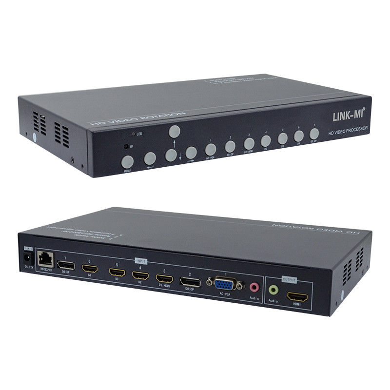 Control de pared de vídeo HDMI de 12 V Rotador de vídeo 90 180 270 grados HD de vídeo de escala superior con interruptor rotativo