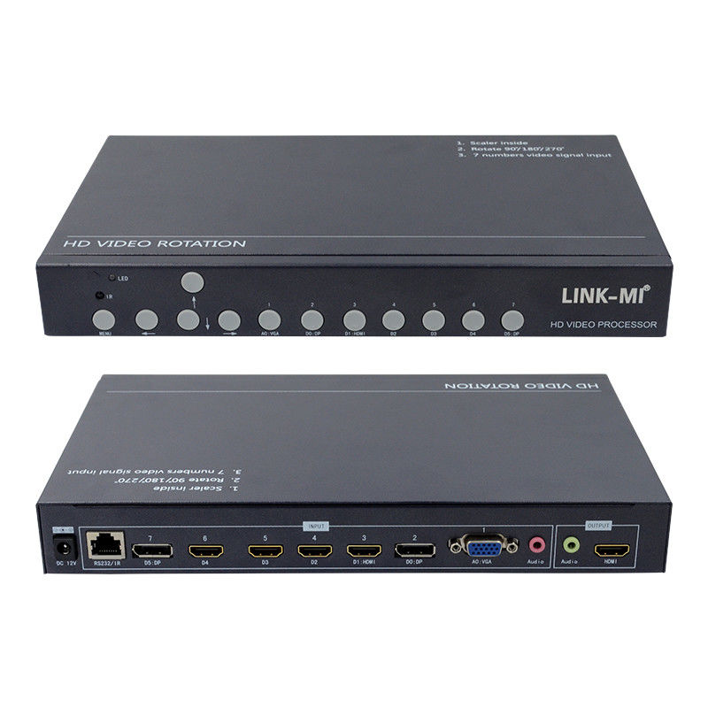 Control de pared de vídeo HDMI de 12 V Rotador de vídeo 90 180 270 grados HD de vídeo de escala superior con interruptor rotativo