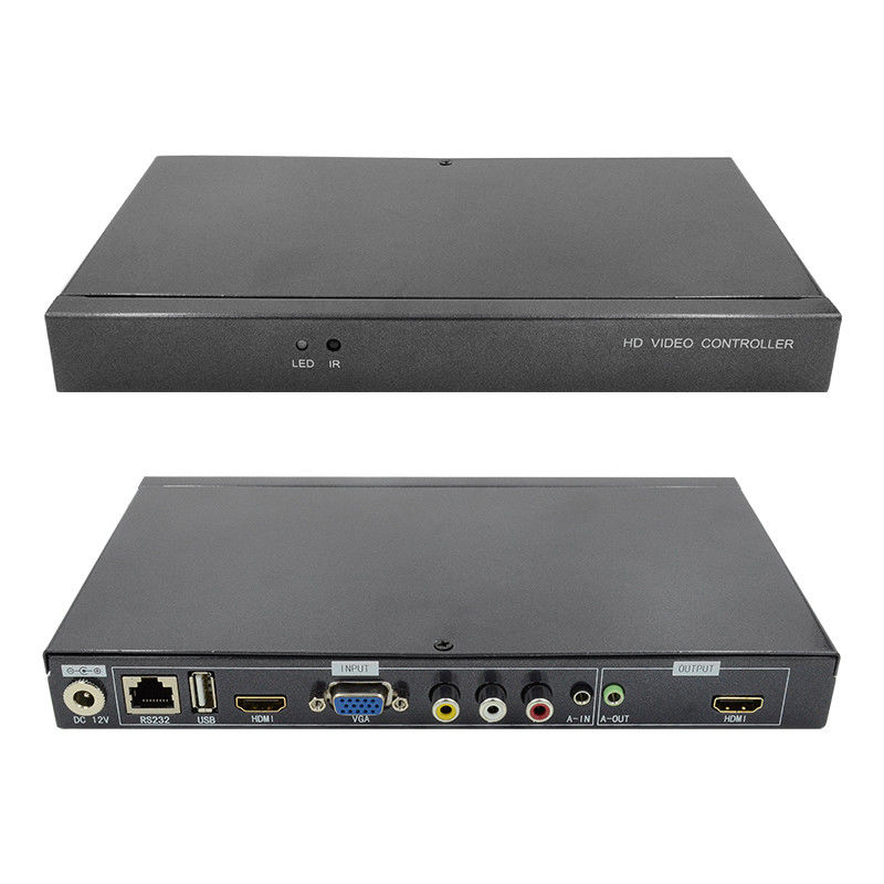 Superimposador de caracteres controlador de pared de vídeo HDMI Caption Adder Procesador de vídeo HD 4 en 1