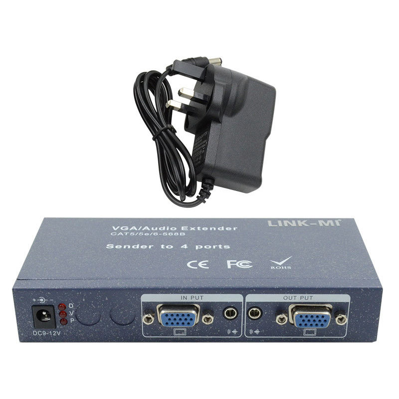 15 pin 4 puertos VGA Extender 1 a 4 VGA Splitter 4 canales Video UTP Extender