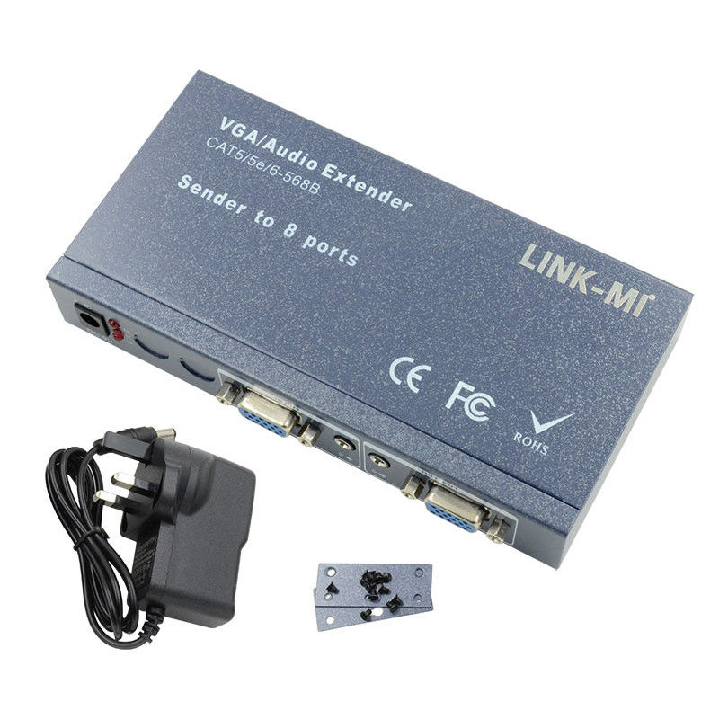 100m 200m 300m 1/8 VGA Splitter 1X8 Extensor de 1 a 8 Extensor de video y audio