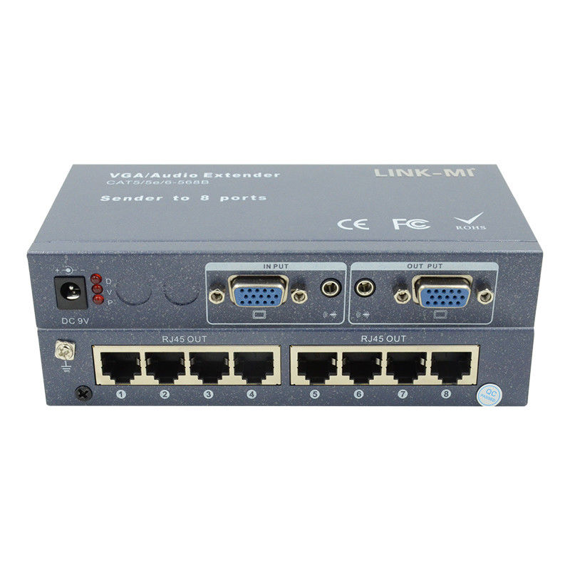 100m 200m 300m 1/8 VGA Splitter 1X8 Extensor de 1 a 8 Extensor de video y audio