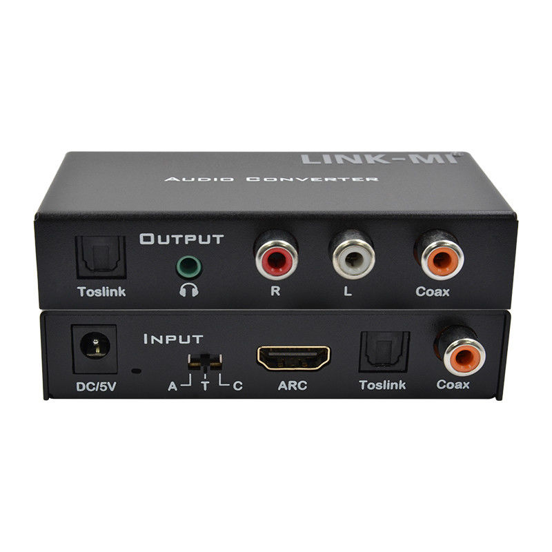 Convertidor de audio analógico digital Convertidor de audio digital de apoyo HDMI ARC Toslink Coax