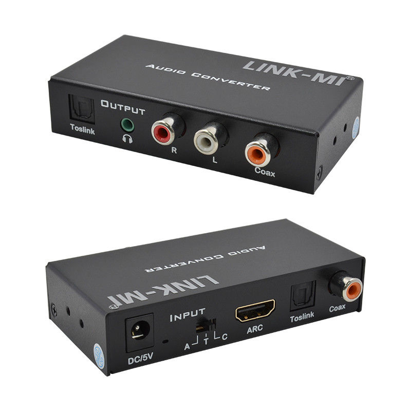 Convertidor de audio analógico digital Convertidor de audio digital de apoyo HDMI ARC Toslink Coax