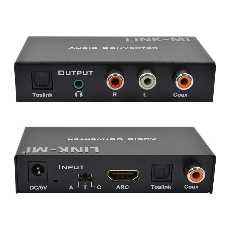 Convertidor de audio analógico digital Convertidor de audio digital de apoyo HDMI ARC Toslink Coax