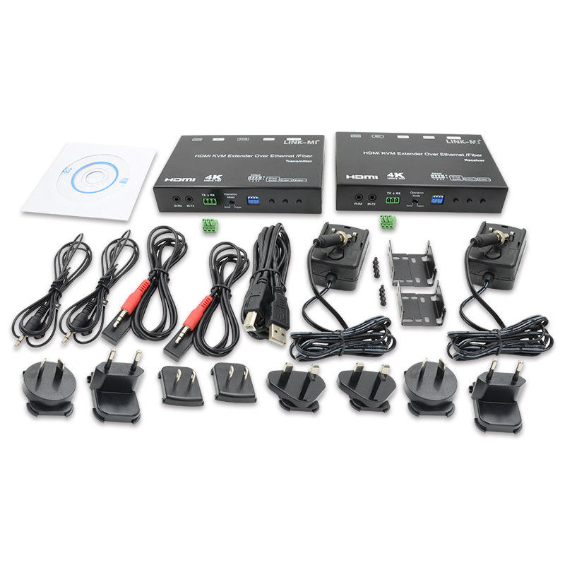 HDMI USB AV sobre IP KVM Extender sobre soporte de fibra POE RS232 Unicast Multicast