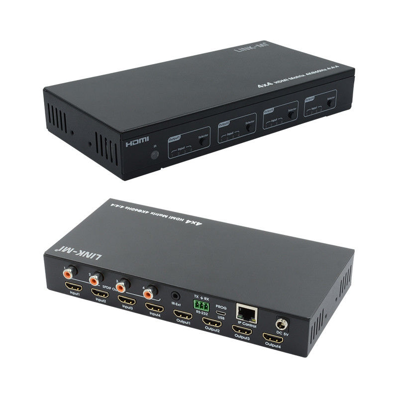 HDMI 4X4 4k Matrix Switcher 4K60Hz con matriz AV de audio SPDIF para 4 pantallas Ultra HD
