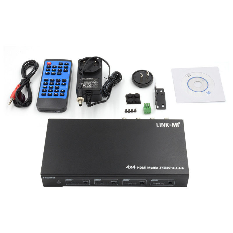 HDMI 4X4 4k Matrix Switcher 4K60Hz con matriz AV de audio SPDIF para 4 pantallas Ultra HD