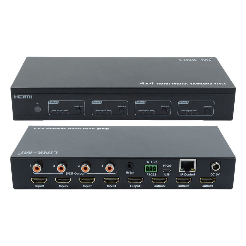 HDMI 4X4 4k Matrix Switcher 4K60Hz con matriz AV de audio SPDIF para 4 pantallas Ultra HD