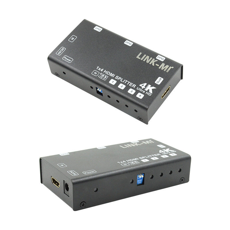 1X4 Video Splitter HDMI 4k 60Hz AV Splitter Soporte 3D EDID para 4 televisores Ultra HD
