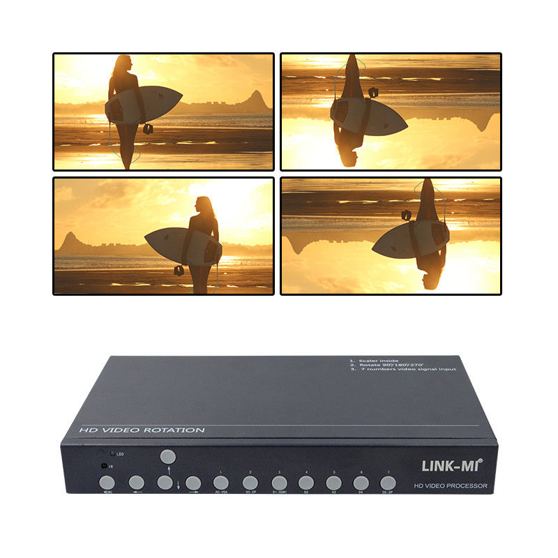 Control de pared de vídeo HDMI de 12 V Rotador de vídeo 90 180 270 grados HD de vídeo de escala superior con interruptor rotativo