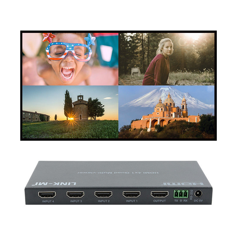HDMI de alto rendimiento 4x1 Quad Multi Viewer HDMI 1.4b HDCP 1.4 y compatible con DVI