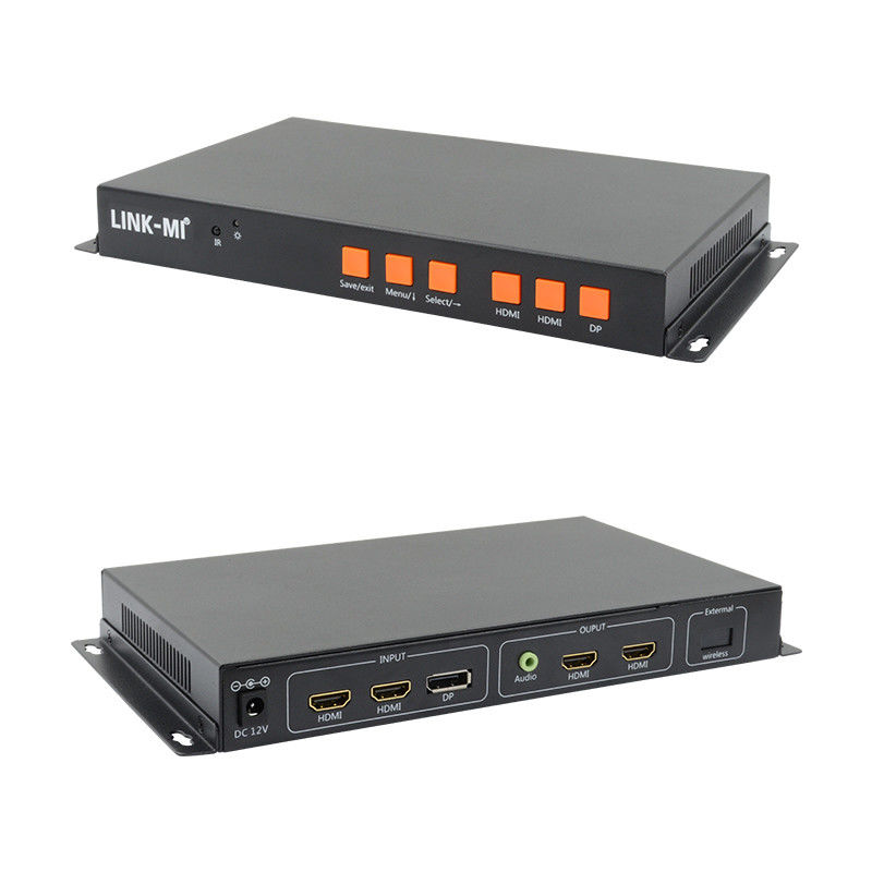 Apoyo para control de pared de vídeo 4K con entrada móvil/HDMI/DP para 2 pantallas