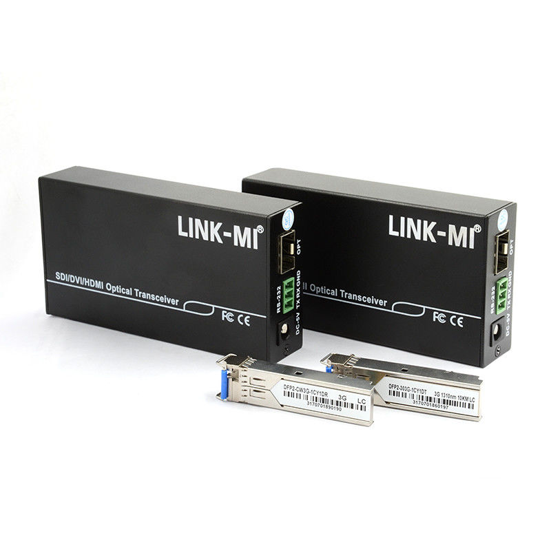 Transmisor y receptor óptico Full HD de fibra de 1550/1310nm con entrada de audio de 3,5 mm