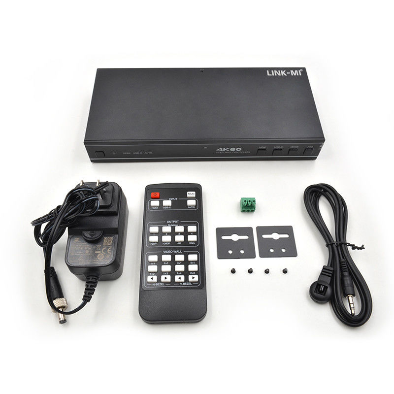 Controlador de pared de vídeo HDMI 1X4 fácil de usar con entrada de audio USB-C y soporte RS232