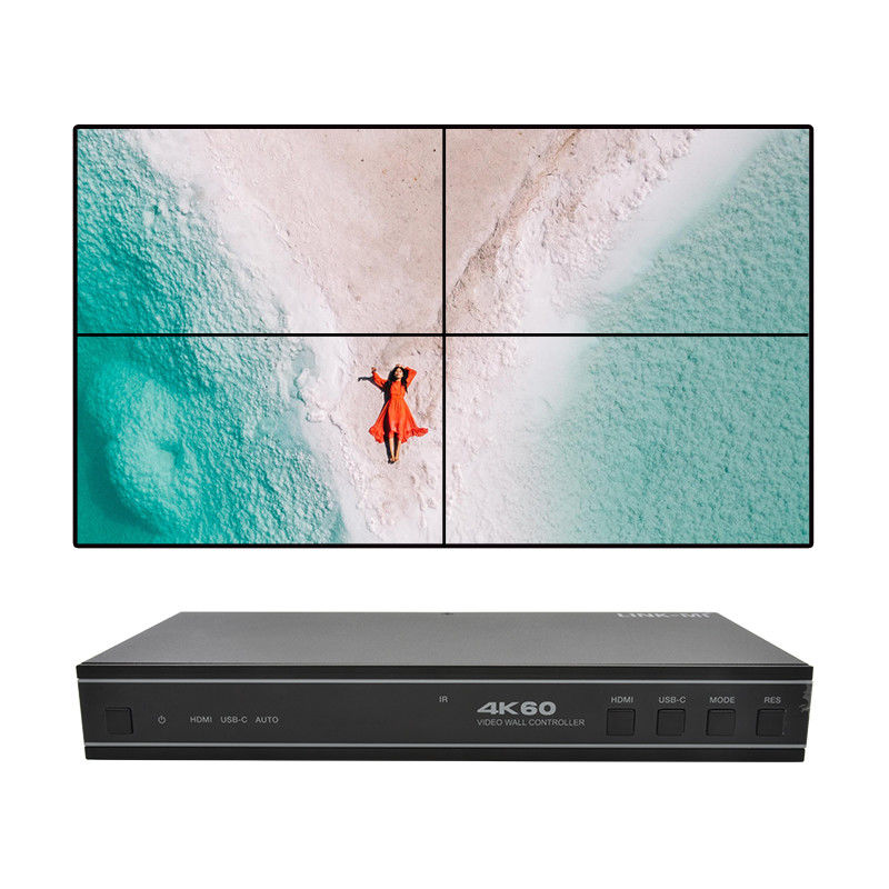 Controlador de pared de vídeo HDMI 1X4 fácil de usar con entrada de audio USB-C y soporte RS232