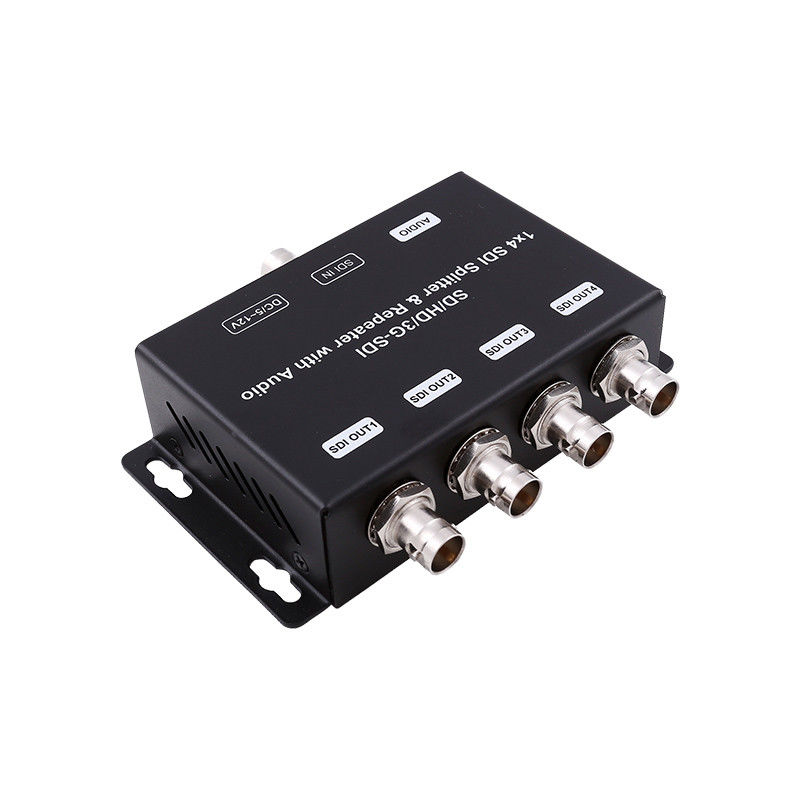 Repetidor de amplificador de distribución HD/SD-SDI de 1 a 4 con impedancia de salida de audio de 75 ohms