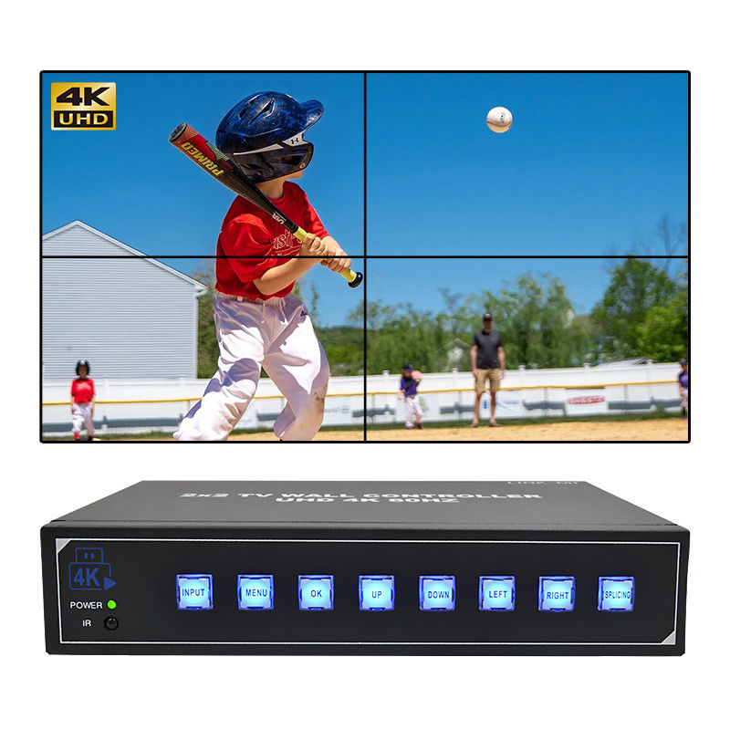 4K60 2x2 controlador de pared de video para 4 televisores de empalme Soporte 1x2 1x3 1x4 4x1 3x1 2x1 Procesador de pared de TV UHD