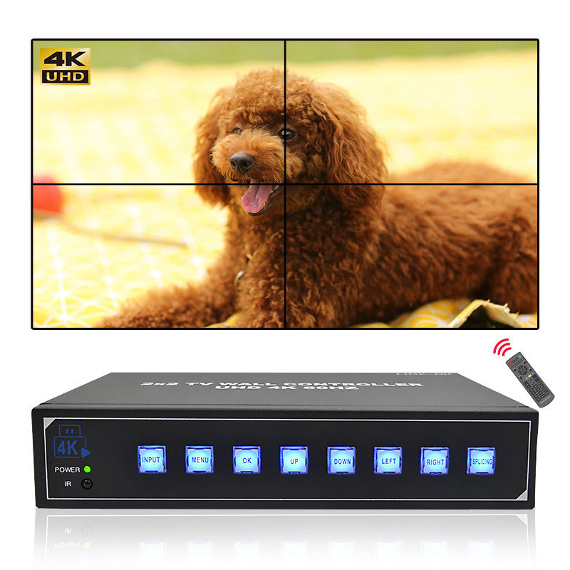 Control de pared de vídeo HDMI 2x2 4K con apoyo de rotación de 180 ° 1x4 1x3 1x2 2x1 3x1 4x1 4K60 TV Control de pared