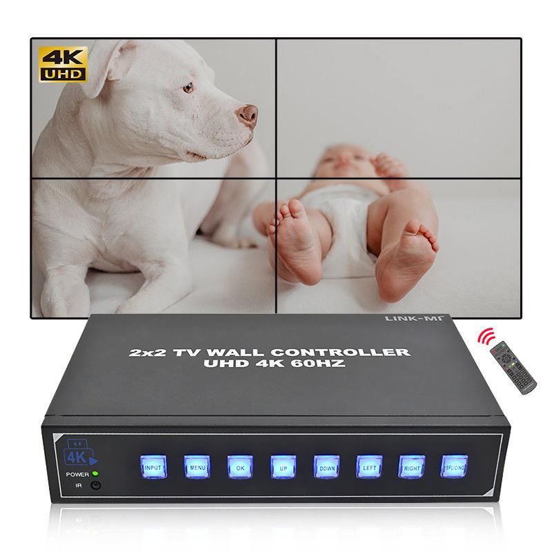 2 x HDMI en 4K Video Controller de pared con soporte USB 2x2 1x4 1x3 1x2 4K60Hz caja de empalme para publicidad