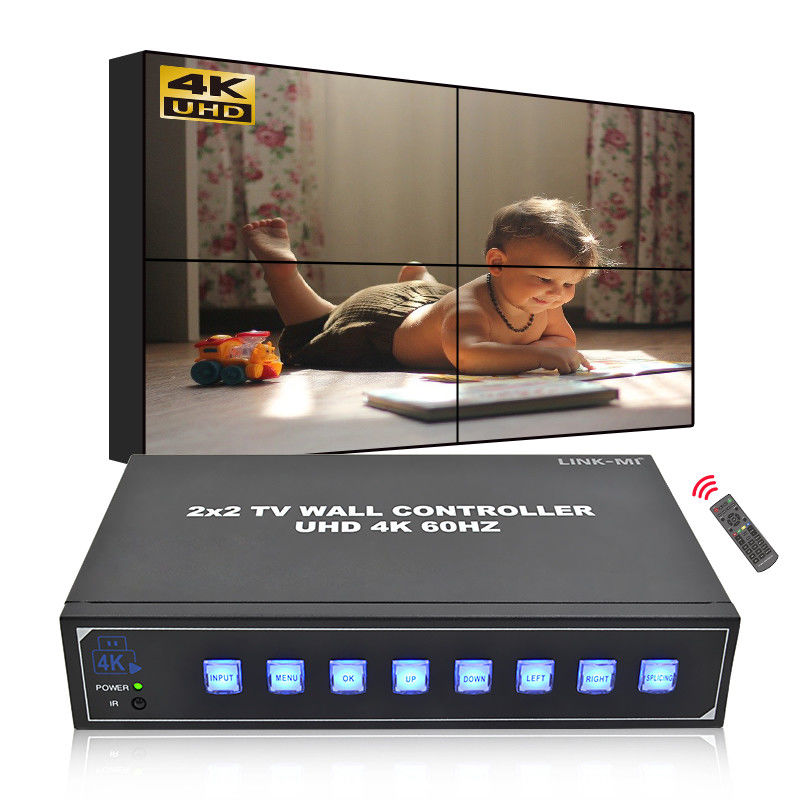 4 televisores Procesador de pared de video 4K Soporta rotación de 180 ° Resolución de entrada máxima 3840 * 2160 60Hz