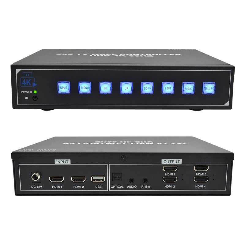 4 televisores Procesador de pared de video 4K Soporta rotación de 180 ° Resolución de entrada máxima 3840 * 2160 60Hz